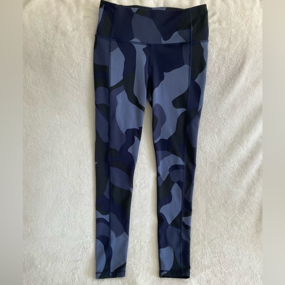 Under Armour Fitted Heat Gear Blue Camo Leggings Tights Sz S